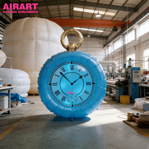 Decorazione Gonfiabile di Alta Gamma a Forma di Orologio Blu per Eventi nei Centri Commerciali - Product Image 5