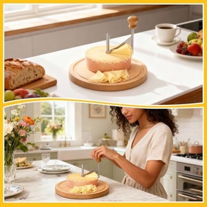Râpe à fromage et boucleur à chocolat en bois <span class=keywords><strong>de</strong></span> chêne écologique <span class=keywords><strong>de</strong></span> qualité supérieure avec lames en acier inoxydable - <span class=keywords><strong>Girolle</strong></span> professionnelle pour fleurs <span class=keywords><strong>de</strong></span> fromage - Product Image 6