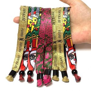 Small MOQ <b>Best</b> Selling Items Cheap Eco-Friendly Polyester Woven Wristband for Events and Party Wrist Band With Slider - Product Image 2
