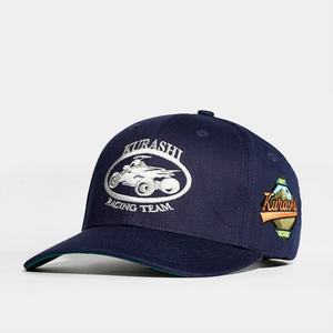 Casquettes personnalisées en coton bleu marine structurées à 6 panneaux avec logo brodé plat, casquettes snapback - Product Image 1