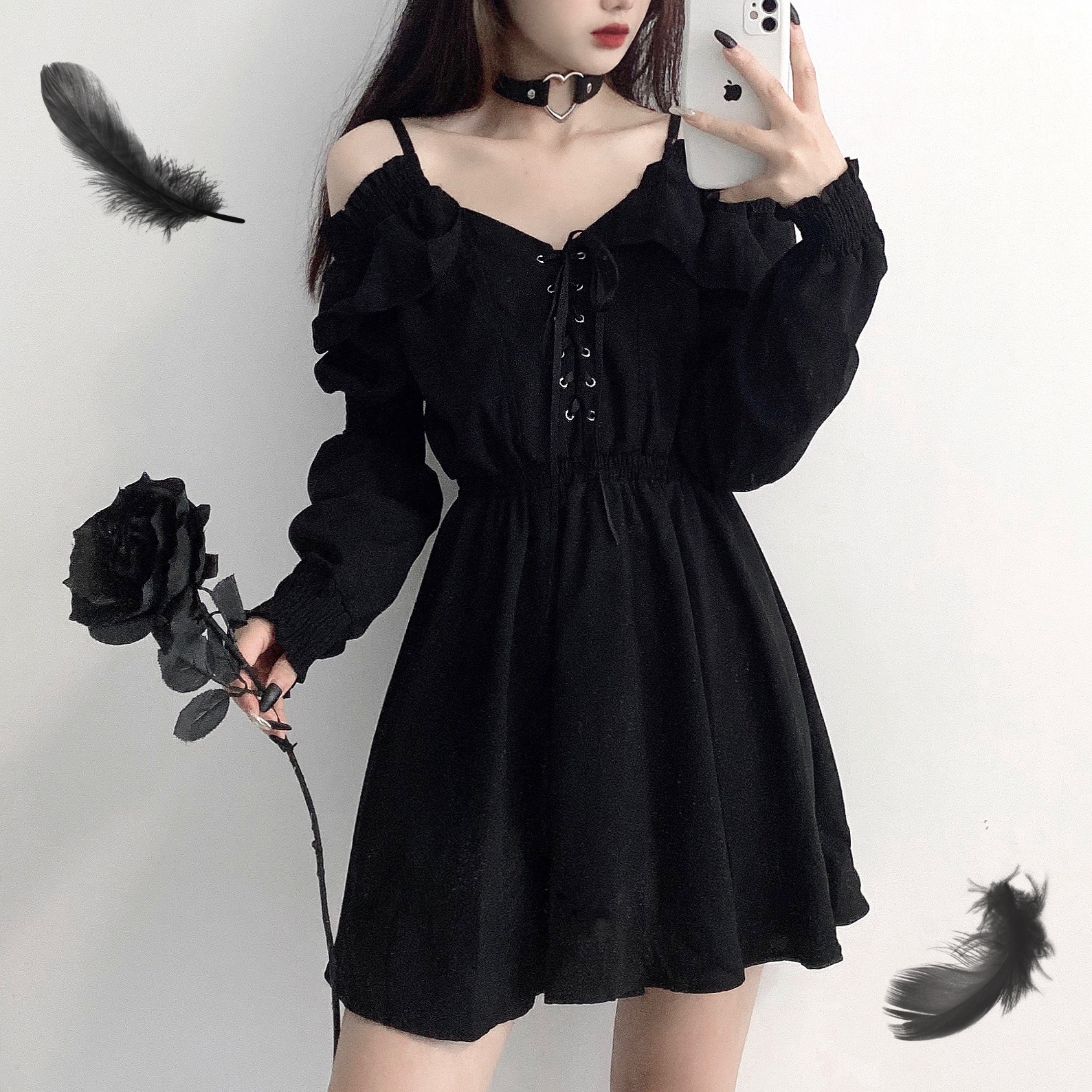In Stock Gothic Cyber Clothing Skin-Tight Fit, Bodycon Style