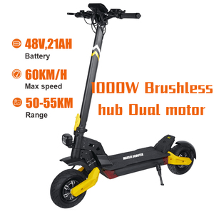 Scooter Eléctrico Plegable de 10.5 Pulgadas, 54.6V;3A 1000W, Motor sin Escobillas a Prueba de Agua, Velocidad Máxima de 60 km/h, Carga de 120 kg, Disponible en EE. UU. y la UE, Envío Rápido - Product Image 1