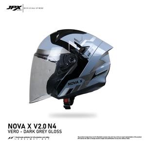 Casque ouvert JPX Nova X V2 Motif N4 avec double visière en plastique, design unisexe pour vélo et moto - Product Image 4