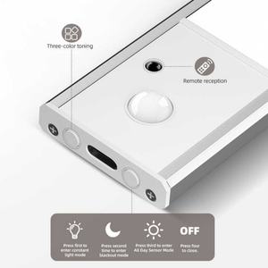 Luces LED para Debajo del Gabinete con Sensor de Movimiento, Atenuables, 3000K 4000K 6000K, Control Remoto, 200/400/600/800MM, Plateadas y Negras - Product Image 4