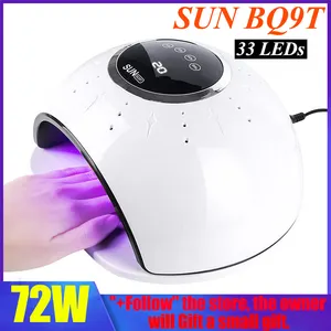 SUN — sèche-ongles LED UV 72W, lampes solaires pour le traitement du vernis Gel avec capteur affichage LCD, BQ9T