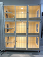 Villa pour chat en bois massif, espace extra-large, cage pour chat résistante à l'humidité, maison pour chat d'intérieur, nid pour chat, armoire pour chat