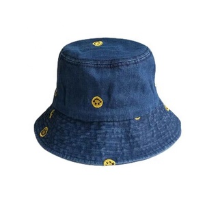 Sombreros de cubo baratos para niñas y damas estudiantes sombrero de <span class=keywords><strong>pescador</strong></span> Primavera Verano cara sonriente lindas gorras de vaquero femeninas personalizadas bien - Product Image 5