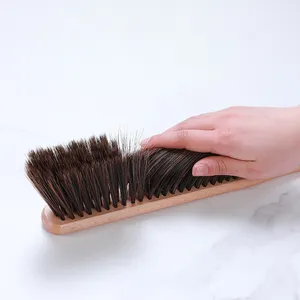 Sikat gagang kayu sapu tangan sikat pembersih rumah tangga sikat debu lembut untuk tempat tidur