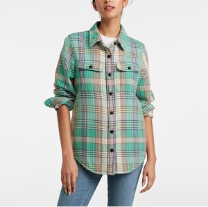 Brushed Shacket Fall Winter Digital Print Thick Shirt <strong>Check</strong> <strong>Jacket</strong> <strong>Ladies</strong> Soft Thick Coats Flannel Fleece Plaid Women Overshirt - Product Image 3