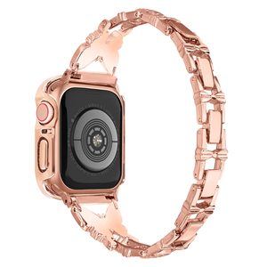 Bracelet de montre en acier inoxydable avec diamant scintillant pour femmes Bracelet élégant Bling fermoir papillon respirant pour Apple Watch - Product Image 2