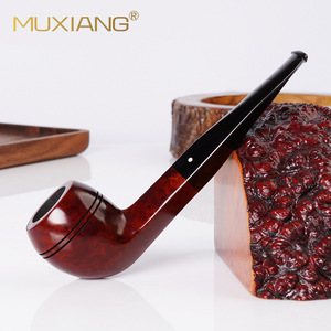 Muxiang Wooden Tobacco Pipe 9mm Filter Freestyle Bullhead Solid Wood Smoking Pipe - Product Image 2