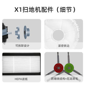 Accessoires pour aspirateur robot Ecovacs T10, ensemble de brosses principales, filtres et tampons de nettoyage, compatibles avec X1omni Turbo, usage domestique - Product Image 4