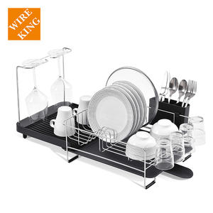 stainless steel kitchen sink storage organizer knife shelf extendable collapsible dish drying rack stainless steel dish rack