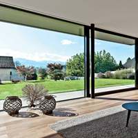 Porte coulissante en aluminium avec volet en verre personnalisé pour balcon, de haute qualité, noire, de style américain, CBMmart