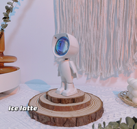 CuteMini astronauta proyector de luz nocturna decoración del hogar atmósfera luz recargable Robot niños lámpara de puesta de sol