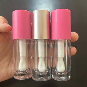 ISMAN Tubes de brillant à lèvres vides de 6 ml, rose mat argenté, avec logo personnalisé, grand applicateur, pour cosmétiques et rouges à lèvres liquides transparents, vente en gros - Product Image 2
