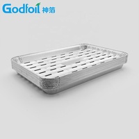 Barquette jetable en aluminium avec trou pour barbecue extérieur, matériau de qualité alimentaire, compatible flamme nue, écologique