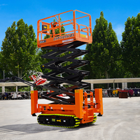 CFMG 12m Prix usine Plateforme élévatrice à ciseaux électrique sur chenilles tout-terrain pour travaux en hauteur à vendre