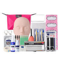 Kit d'entraînement professionnel pour extensions de cils, faux cils, maquillage, tête de mannequin, ensemble Ravi TH1090, portable, imperméable