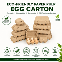 Prêt à expédier : Barquette à œufs en pulpe moulée marron, 100 % biodégradable, empilable, pour œufs de poules élevées en pâturage