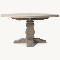 Ensemble de table à manger ronde en bois massif de style américain moderne avec 4 chaises pour appartement et hôtel
