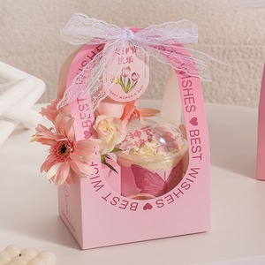 Boîte-cadeau <span class=keywords><strong>de</strong></span> bonbons <span class=keywords><strong>de</strong></span> Noël biodégradable ondulé avec poignée pour dessert au chocolat Apple OEM impression disponible - Product Image 2