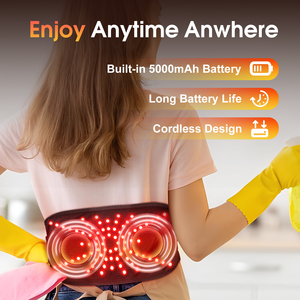Ceinture de massage électrique sans fil pour le soutien lombaire, chauffante et vibrante, rechargeable, pour le soulagement des douleurs lombaires. - Product Image 5