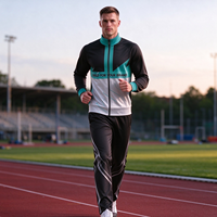 Ensemble de survêtement sportif personnalisé en polyester et coton léger avec fermeture éclair pour équipes et clubs – Commandes en gros