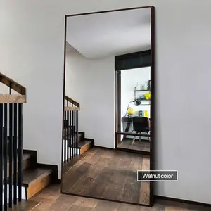 Espelho de decoração de casa anti-explosão, suporte de chão enquadrado para decoração de casa