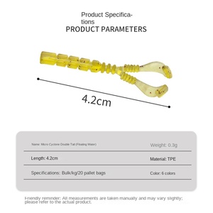 Leurre souple flottant double queue tourbillon Micro-Lure Northern <span class=keywords><strong>Expedition</strong></span> 4,2 cm 0,3 g avec hameçon anti-herbe à pointe verte pour la pêche - Product Image 4