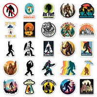 50 Pegatinas de Sasquatch de Dibujos Animados, Retro, Tendencia para Exteriores, Creativas, para Computadora, Casco, Patineta, Decoración Impermeable