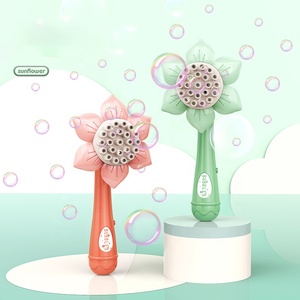 Pistola de burbujas de girasol automática para niños, juguete eléctrico de plástico con 23 agujeros, para exteriores y verano - Product Image 3