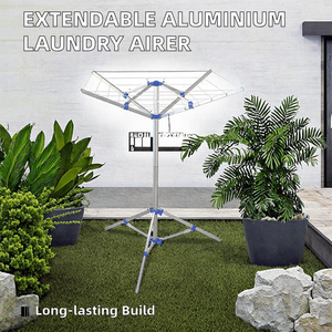 Étendoir à <span class=keywords><strong>linge</strong></span> rétractable en aluminium extensible de haut niveau support de tour pliable sèche-<span class=keywords><strong>linge</strong></span> rotatif pliant chambre étendoirs de séchage - Product Image 2