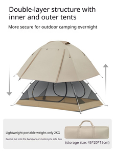 Carpa Ligera para Motocicleta, Impermeable, para 2 Personas, con Poste de Aluminio 7001 de 3000 mm, Compacta, para Excursionismo, Supervivencia al Aire Libre - Product Image 3