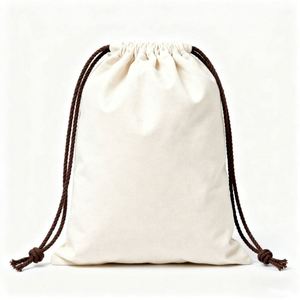 Factory Supplier Canvas <b>Drawstring</b> <b>Backpack</b> Bag Fashion Style Custom Letter LOGO Printing Organic Cotton Draw String Bag - Product Image 2