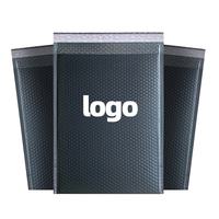 Enveloppe en plastique noire avec logo personnalisé, rembourrée, pour l'expédition postale, sac d'emballage pour courrier, sac polyvalent pour envoi postal, sac à bulles