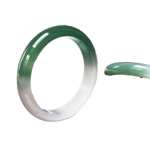 Brazil Fashion Green Agate Round Bar Chalcedony <b>Bangle</b> Natural Children's Jewelry JNE Trendy Gift China Wholesale - Product Image 1