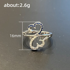 Bague Cœur Creux en Cuivre avec Zircon et Lignes Croisées, Bijou de Doigt Tendance pour Femme, Idéale au Quotidien - Product Image 5