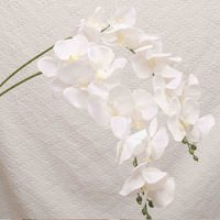 Anggrek Plastik Phalaenopsis Putih Buatan, Sentuhan Asli Lateks, Anggrek Artifisial Grosir untuk Dijual