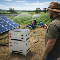 Batterie de stockage d'énergie 30 kWh et onduleur LiFePO4 125 kW, capacité 240 kWh, refroidissement par air, connexion au réseau hybride, protection IP20