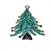 Broche Arbre de Noël en Argent Sterling S925 avec Zircons Cubiques Multicolores Wangfu Jewelry – Bijoux de Fête pour Femme – Fournisseur en Gros