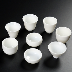Service à thé Kung Fu en céramique exquise, tasses de maître en jade de graisse de mouton, tasses professionnelles pour la dégustation du thé chinois, cadeau en <span class=keywords><strong>Blanc</strong></span> de Chine - Product Image 1