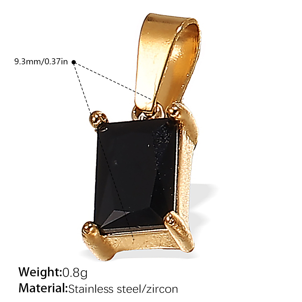 PJ466BKG Pendentif en or et zirconium noir