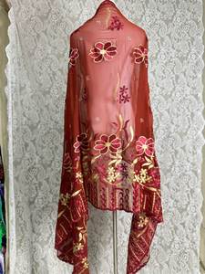 Sciarpa Hijab in pizzo floreale in Chiffon a 12 colori con scialle etnico colorato per abbigliamento da bambina lunga stagione estiva - Product Image 6