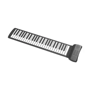 2023 hot selling PVC portable hand roll piano 49 keys silicone keyboard foldable for beginner