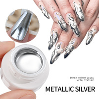 Fabrication en gros effet miroir longue durée 10ml facile à tremper vegan argent brillant métallisé UV Chrome Gel liquide