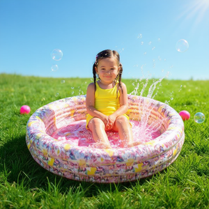 Matelas gonflable en PVC en forme de cœur 135x155 cm pour piscine extérieure pour enfants avec kits de réparation inclus - Product Image 1