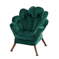 Fauteuil d'appoint en velours vert émeraude, fauteuil de détente capitonné avec pieds en plastique pour salon, certifié BSCI OEM/ODM
