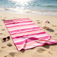 Wholesale Custom Printed High-quality Sand Free Water-absorbent Quick-drying Microfiber Striped Beach Towel for Beach Bath