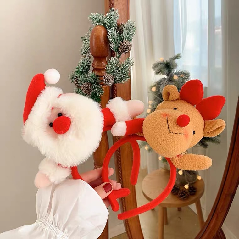 Decoraciones navideñas Hebilla de cabeza de Navidad Hombre viejo Muñeco de nieve Diadema Decoraciones navideñas Hebilla de cabeza de Navidad Hombre viejo Muñeco de nieve Diadema